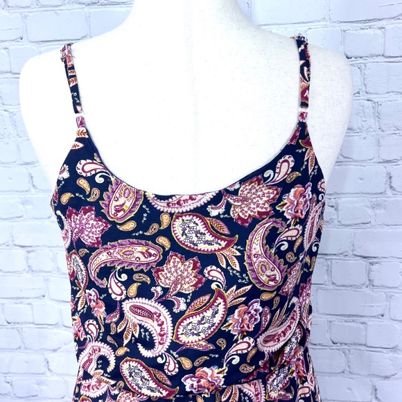 👗|•NAIF•| Navy Paisley Elastic Waist Maxi Dress Size Large - Picture 5 of 13